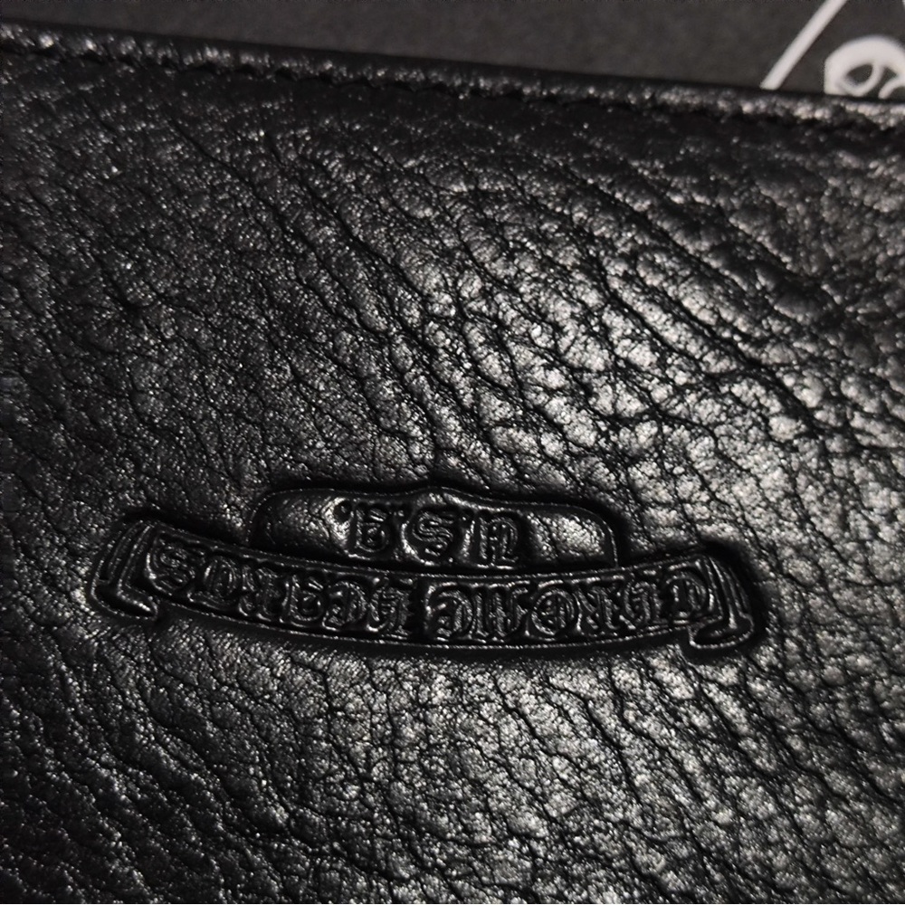 Chrome Hearts Black Leather Money Clip with Red Tongue Patch - Picture 5 of 10